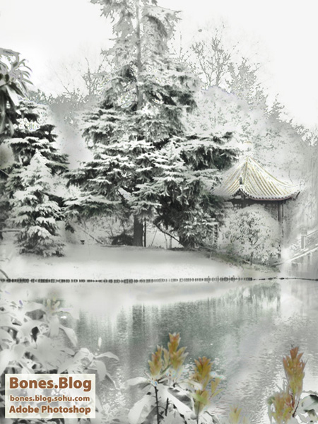 PS把照片打造成雪景教程