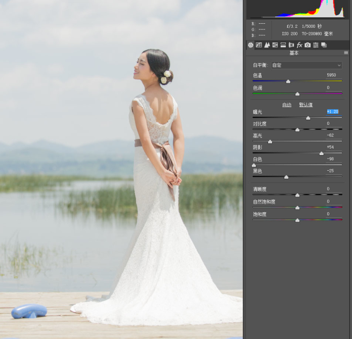 Photoshop调出外景婚片蓝色小清新艺术效果